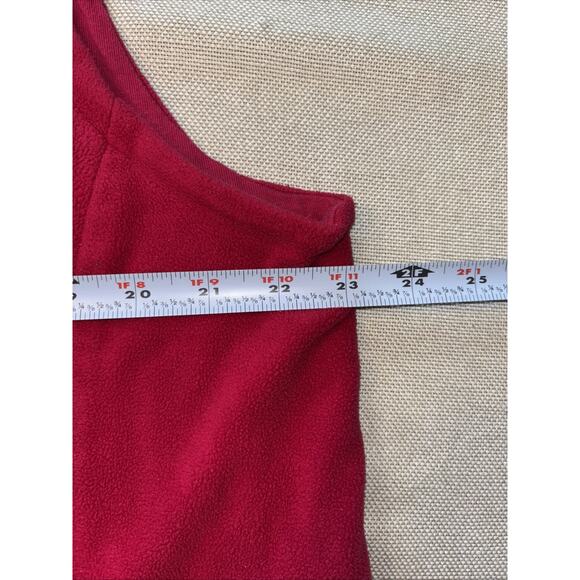 Lands' End Fleece Vest Women's Size XL 18-20 Red Quilted Heavy Weight - Picture 4 of 7